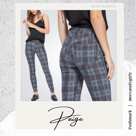 PAIGE Denim - PAIGE Hoxton Ultra Skinny Plaid Printed Jeans NWT